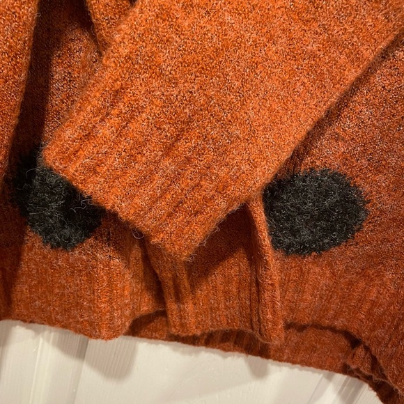 NWOT NorthStyle Size L Rust Black Polka Dot Cowl Neck Long Sleeve Fuzzy Sweater - Picture 3 of 11